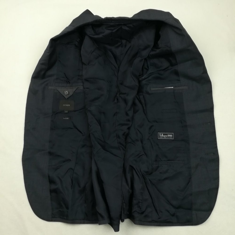 J Crew 36S Ludlow Slim Fit Italian Wool Sharkskin Blue Sport Coat Suit Jacket - Picture 5 of 10